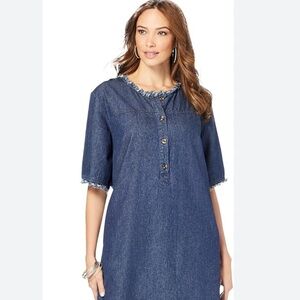 Roamans Women Shift Dress /Tunic Blouse 34W